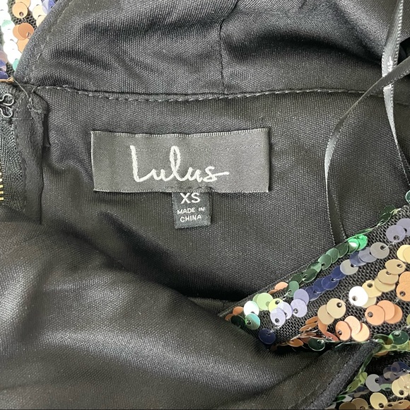 LULU’S NWT LIGHT IN THE NIGHT SEQUIN DRESS MULTICOLOR EXTRA SMALL - Picture 6 of 8